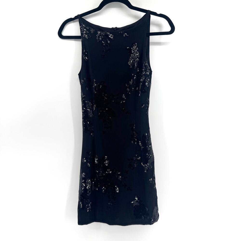 Runaway the Label Margie Sequin Mini Dress Sz Small Floral Boatneck Bodycon - Picture 3 of 11